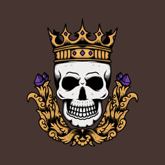 skull king crown illustration