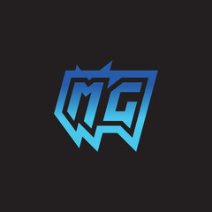 MG initial cool logo design for gaming and esport © rudi
