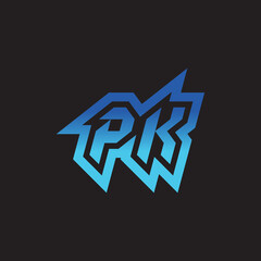 PK initial cool logo design for gaming and esport © rudi