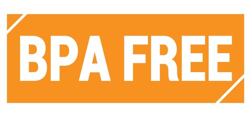 BPA FREE text written on orange stamp sign.