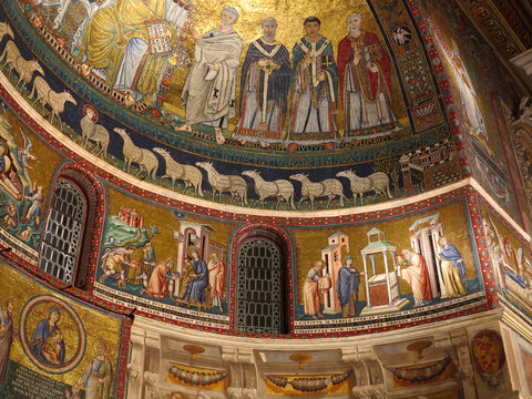 Mosaic on the altar of Santa Maria in Trastevere in Rome