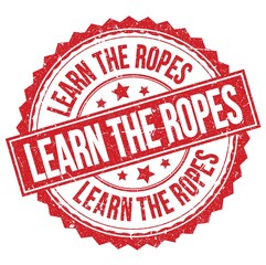 LEARN THE ROPES text on red round stamp sign