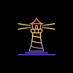 Cute Lighthouses vector concept colorful outline icon or sign