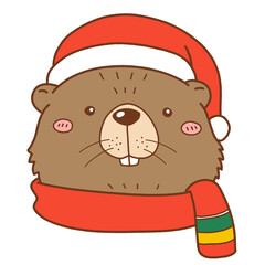 Christmas woodland animal head 