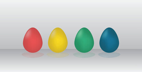 easter eggs 3d on white background