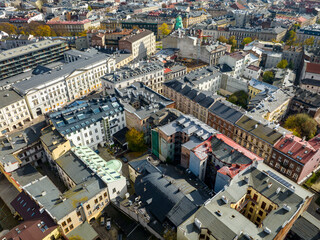Obraz premium Kraków Aerial View. Kraków is a capital of the Lesser Poland Voivodeship. Poland. Europe. 
