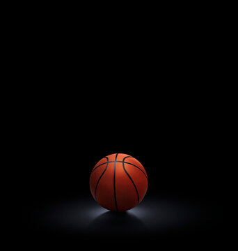 Basketball ball on black background. 3d render