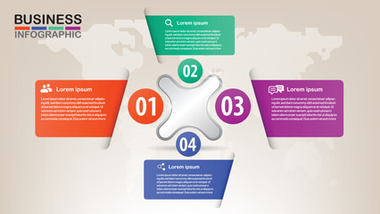 Business data visualization. Process chart. Abstract elements of graph, diagram with steps, options, parts or processes. 3d.