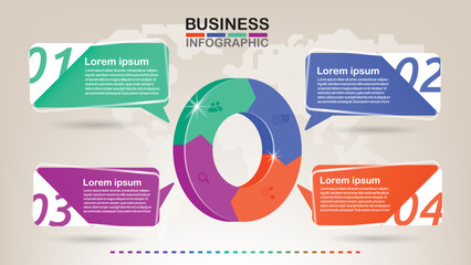 Business data visualization. Process chart. Abstract elements of graph, diagram with steps, options, parts or processes. 3d.