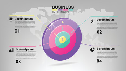 Business data visualization. Process chart. Abstract elements of graph, diagram with steps, options, parts or processes. 3d.