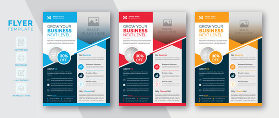 Flyer design for business promotion | Multiple color variation | Easy to customize