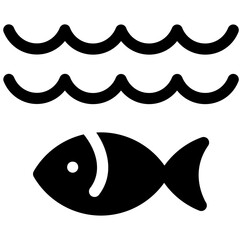 fish, fishing, river, nature, sea, under, water, wave, icon, vector, illustration