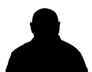 Unknown male person silhouette isolated on transparent background.