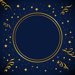 Fototapeta premium Vector golden confetti. Falling tinsel, confetti