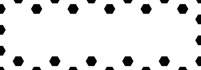 Black hexagon frame on White backgrounds. Abstract pattern football with copy space. Abstract tortoiseshell. Abstract honeycomb. Minimal style