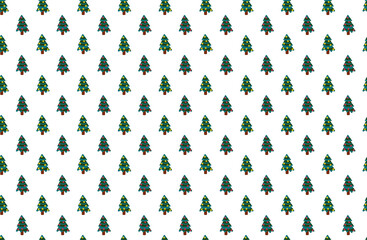 New year and  Christmas trees pattern.  Banner. Seamless. 