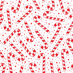 Candy cane seamless pattern. Good for wrapping paper, textile print, poster, card, label, and other decoartion for Christmas.