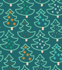 Winter Christmas tree pattern