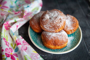 Traditional German Krapfen, Berliner or donuts