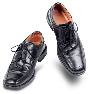 Successful Business Shoes Dancing, Success Steps Concept, Isolated, Transparent Drop Shadow