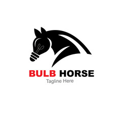 bulb horse logo design concept isolated on white background