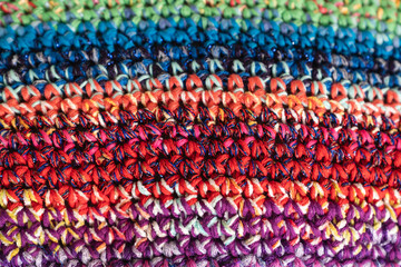 Obraz premium Colorful background knitted close-up
