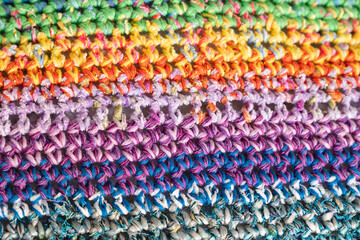 Colorful background knitted close-up