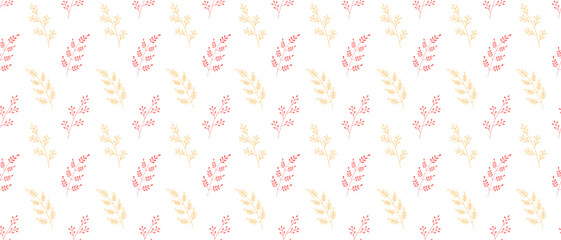 Elegant plant seamless pattern. Vector illustration of simple field plants.