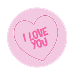 Loveheart Sweet Candy - I Love You Message PNG Illustration with transparent background