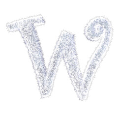 Ice Frost Cold Winter Text Typeface with alpha W
