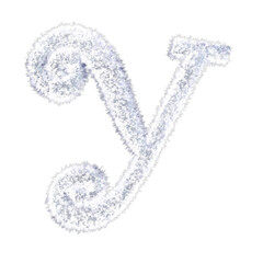 Ice Frost Cold Winter Text Typeface with alpha Y