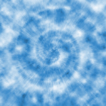 Tie dye pattern abstract background, Fashionable Pastel Textile Watercolour. Blue monotone Artistic Circle. Magic Fantasy Dirty Painting. 
