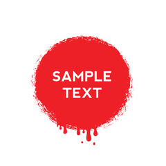 Hand drawn grunge red circle. Red  Paint Brush Circle Vector. Red round blob. 