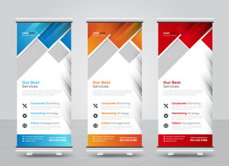 Creative roll up banner design template