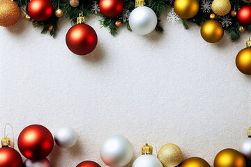 Christmas decorations on a white background
