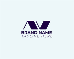 AV. Monogram of Two letters A&V. Luxury, simple, minimal and elegant AV logo design. Vector illustration template.
