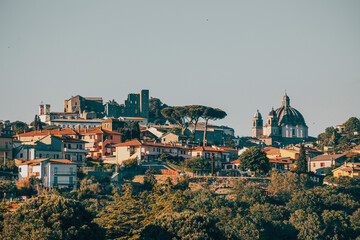 Fototapeta na wymiar panorama on the small village of montefiascone in italy