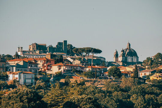 panorama on the small village of montefiascone in italy