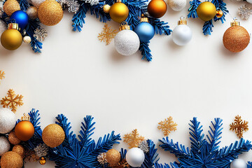 Christmas decorations on a white background