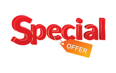 special offer 3d text for promotion banner