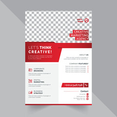 Professional Modern Flyer Design Template With Red And Black Gradients