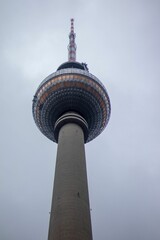 Naklejka premium Vertical shot of the Berlin Television Tower in Germany