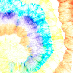 Color Psychedelic Kaleidoscope. Dyed Swirl