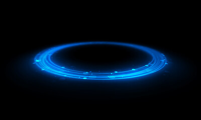 circle light effect background. Swirl glow magic line trail. Light effect motion