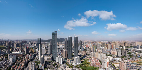 Aerial photography of modern architectural landscape of Wuxi city