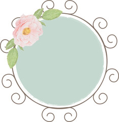 beautiful pink English roses flower bouquet on flourishing frame