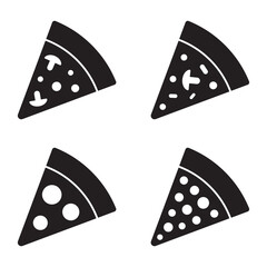 Pizza icon, pizza slice icon. Piece of pizza simple vector icon.