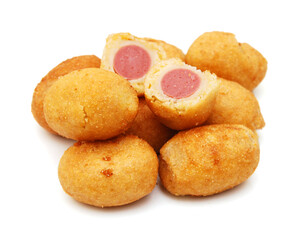 Organic CornDog on white background 