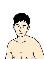 Fototapeta premium cute man cartoon on white background