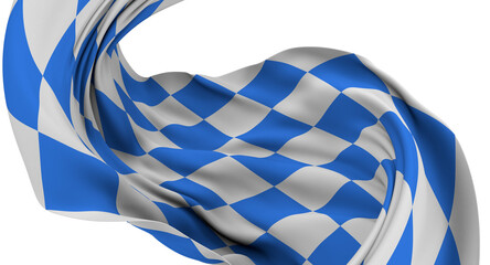 Fototapeta premium Flag of Bavaria, Germany. 3D rendering illustration of waving sign symbol.